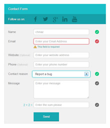 jQuery+CSS3节点接触形式注册表单
