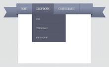 jQuery+CSS3飘带式下拉菜单