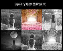 jQuery悬停图片变色放大特效