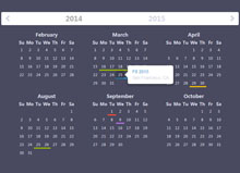 jQ带记事功能的全年日历插件