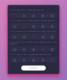 jQuery问卷调查选择题表单代码
