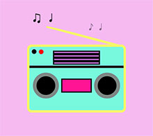 纯CSS3卡通收音机播放音符特效