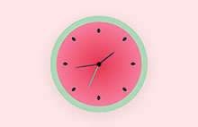 CSS3西瓜样式的指针时钟特效