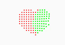 H5 Canvas鼠标悬停爱心变色特效