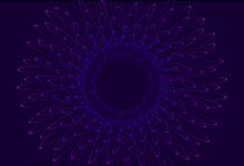 CSS3紫色的线条花环旋转特效