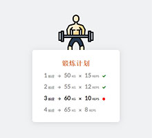 CSS3健身计划列表布局代码