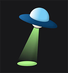 纯CSS3外星飞碟UFO特效