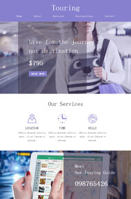 紫色旅游窄屏HTML模板