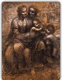 
Charcoal, black and white chalk on tinted paper, circa 1499–1500.